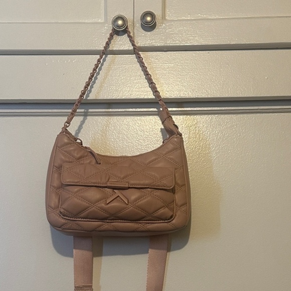 Kendall & Kylie Quilted Crossbody Bag in Tan